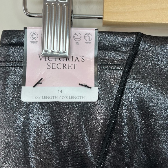 VICTORIA'S SECRET Sweat On Point Shine Legging Pewter Foil NWT Size 14 - Picture 7 of 10